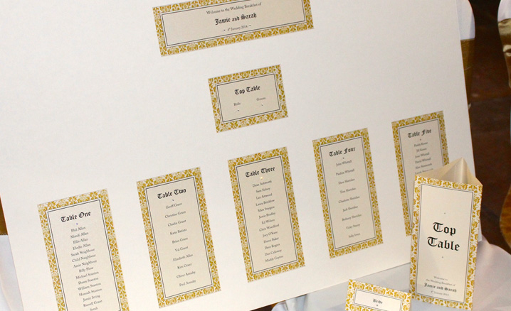 Wedding Stationery & Table plans